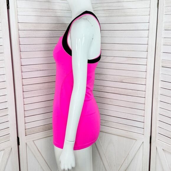 Victoria’s Secret Sport Athletic Workout Tank Top Neon Pink Black Small - Picture 2 of 11